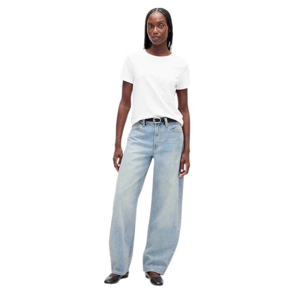 GAP 100% Cotton Barrel Jean Zip Fly Light Indigo 28 6/Tall NWT Very Cute
